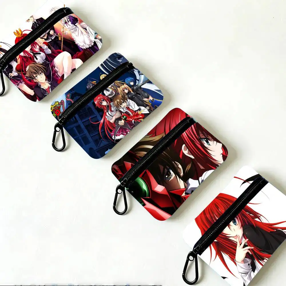 High School DxD Anime Oxford Fabric Wallet With Zipper, Hanging Multifunctional Bag For Credit Cards, Keys, Coins Headphones