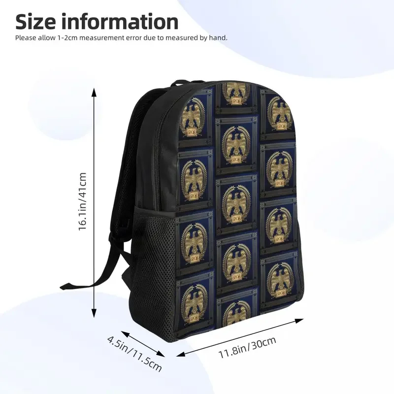 Mochila con estampado de águila Imperial para hombre y mujer, morral impermeable con diseño de Imperio Romano, mochila SPQR para escuela y Universidad