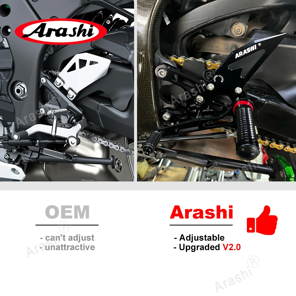 Arashi For YAMAHA MT07 FZ07 2014-2022 Motor Foot Pegs Adjustable Rearset Footrest MT-07 FZ-07 2014 2015 2016 2017 2018 2019 2020