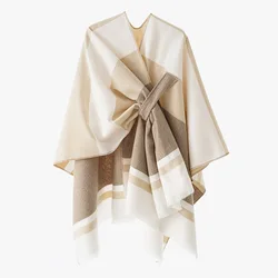 New women's Shawl Europe and the United States fashion simple diagonal bandage Cape outside a warm high-grade autumn and winter