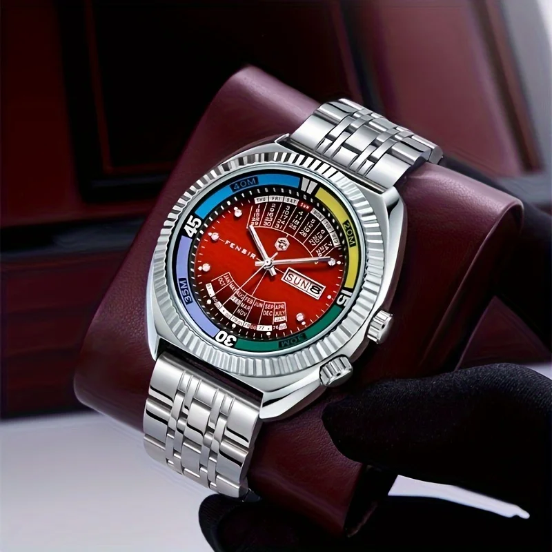 High-End Luxury Men's Watch with a Large Dial, Stylish Business-Style Oriental Watch, Classic Haiba High-End Multifunctional Quartz Watch view 6