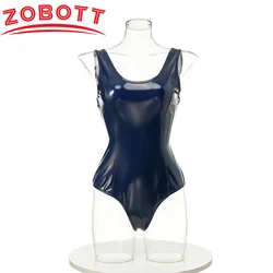 Anime Solid Leather Bodysuit Japanese Bodycon One Piece Swimsuit Cosplay Costume Underwear Swimwear Gym Suit School Girl