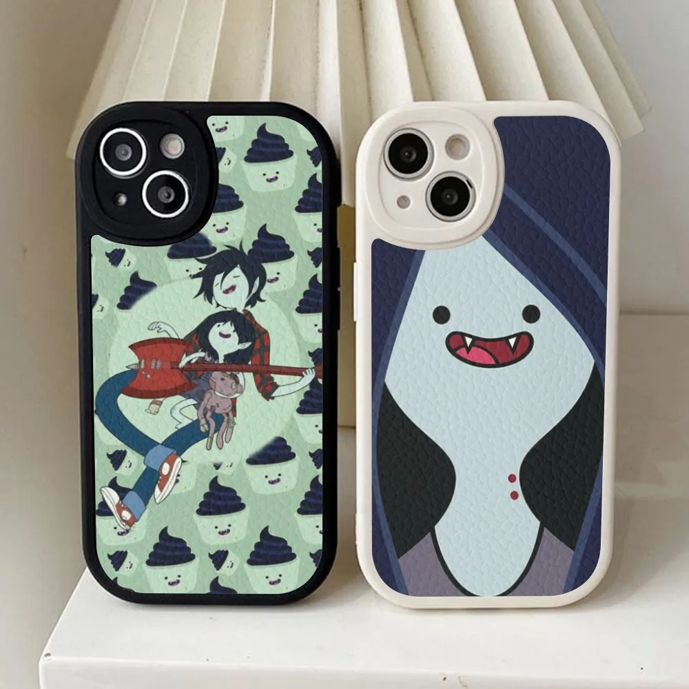 A-Adventure T-Time M-Marceline Phone Case Hard Leather For IPhone 16 15 14 13 12 Mini 11 14 Pro Max Xs X Xr 7 8 Plus Fundas