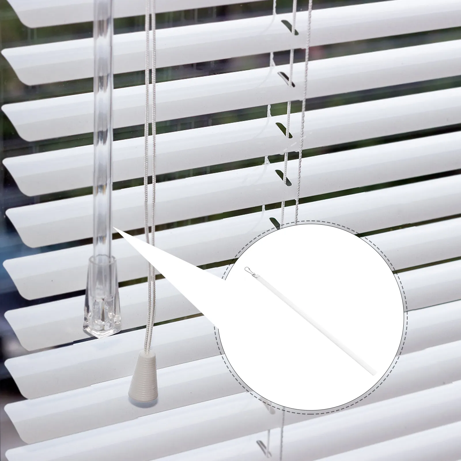 Transparent Acrylic Curtain Pull Rod Drapery Wand with Hook for Vertical Blinds Replacement Blind Opener Smooth Operation Sturdy