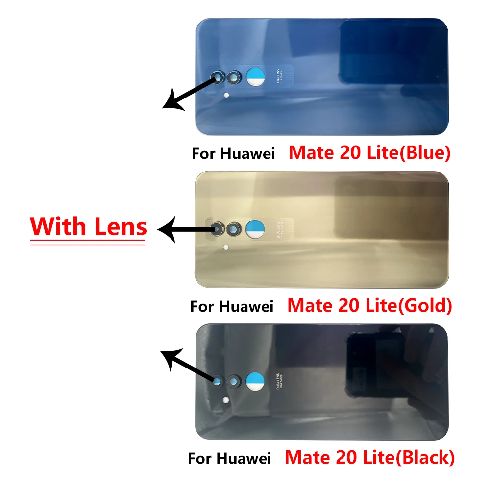 Battery Back Cover Rear Door Replacement Housing Case STICKER Adhesive With Camera Lens For Huawei Mate 20 Lite No Camera Lens image 3