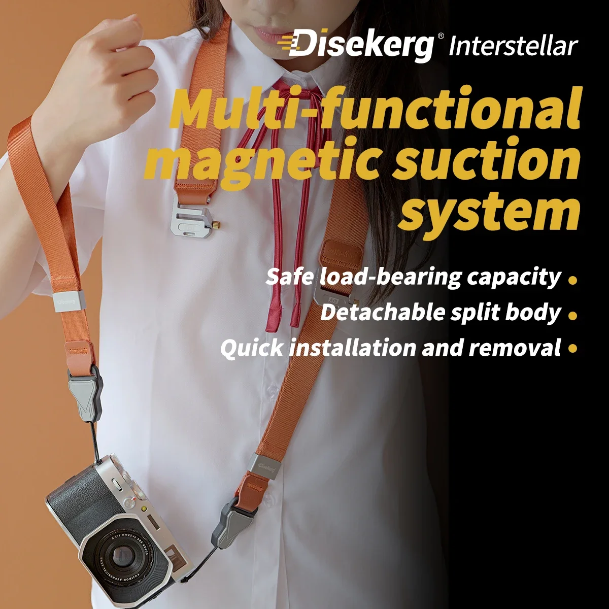 Disekerg Magnetic Quick‑Release Camera Shoulder Strap Convertible Multi‑Mount for DSLR Mirrorless Camera Photography Accessories