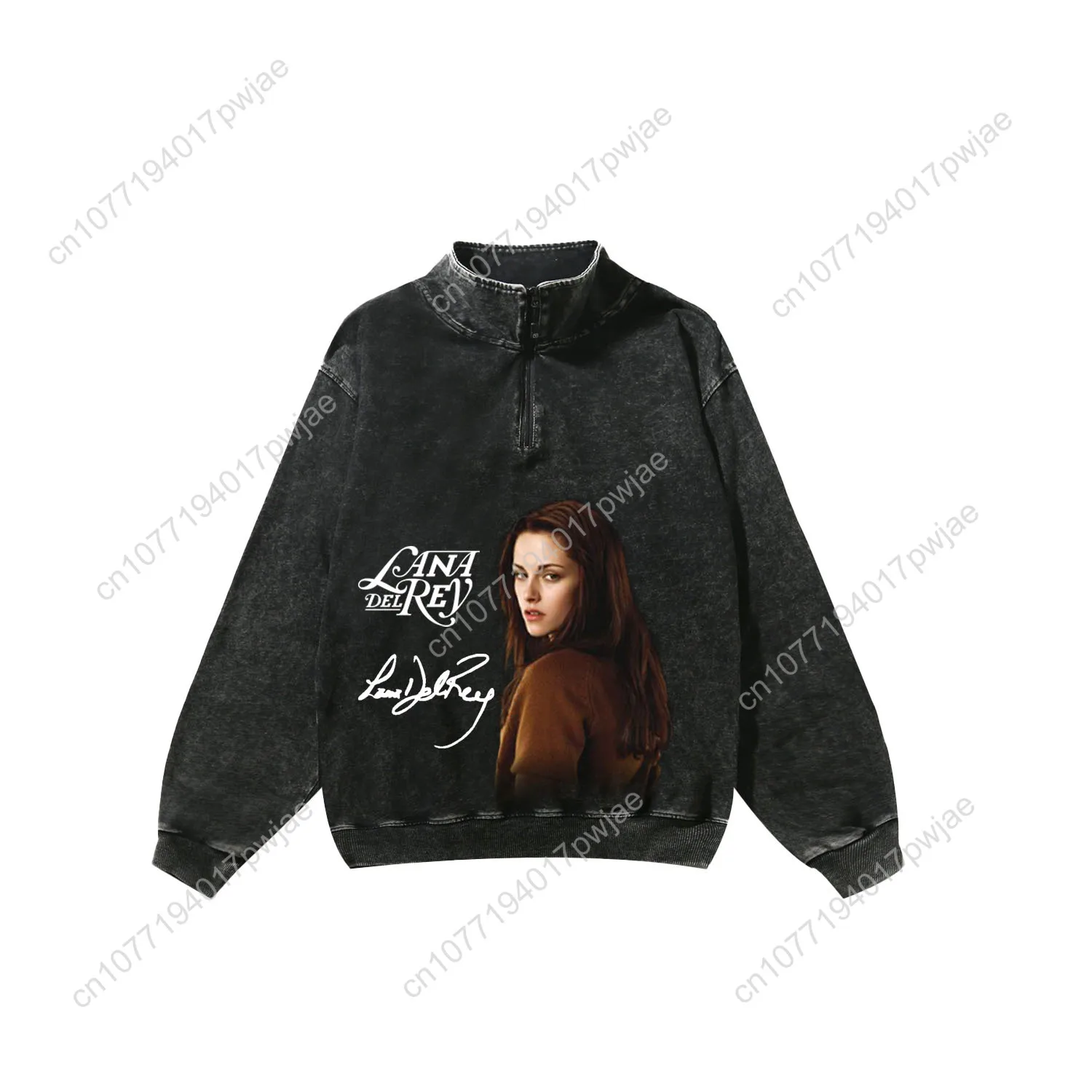 Lana Dere Singer Custom Retro Sweatshirt Mans Womans Half Zipper Vintage Sweat Shirt Photo Custom Made Tops