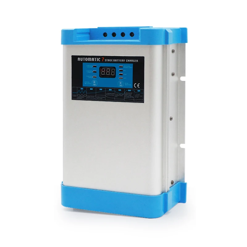 Cargador de batería de plomo y ácido Carspa CA a CC 24V 20A 25A cargador de coche de batería de cristal de plomo en barco en ambiente húmedo