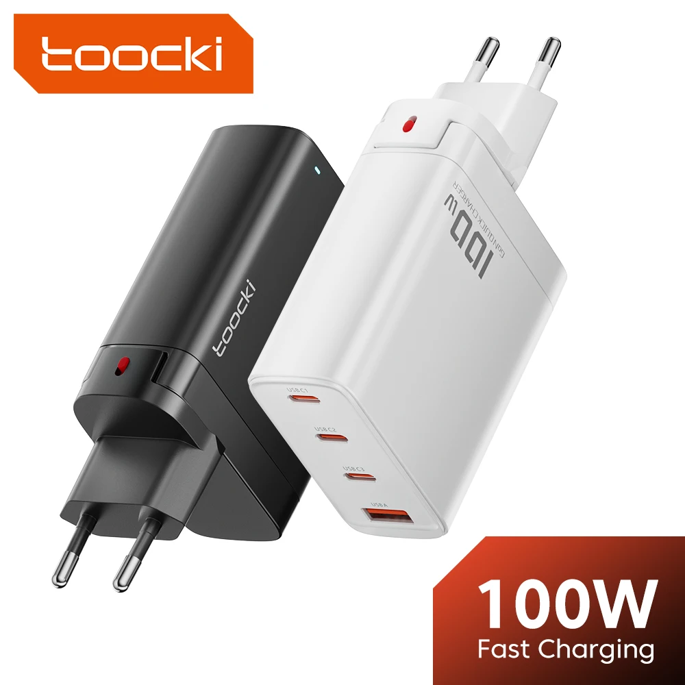 Toocki 100W GaN USB Charger Quick Charge4.0 QC3.0 Type C PD Fast Phone Charger For iPhone 15 14 13 Macbook Xiaomi Samsung Laptop