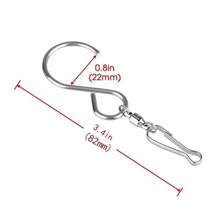 500Pcs Spinning Swivel Clips Stainless Steel S-Shaped Hooks For Wind Chimes Wind Spinners Wall Hangers Rotatable ni295