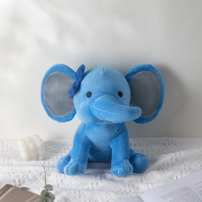 25cm/9.84in Zachte Pluche Olifant Knuffeldier - Schattig Pluizig Kleurrijk Pluche Speelgoed (Meerdere Kleuren: Roze/Blauw/Paars/Regenboog) - Id