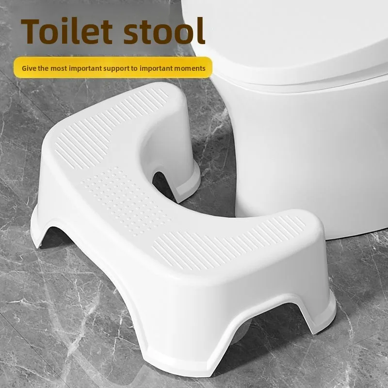 Household Non-slip Footstool Bathroom Bathroom Thickened Plastic Squat Pit Artifact Sturdy Support Toilet Footrest Chair