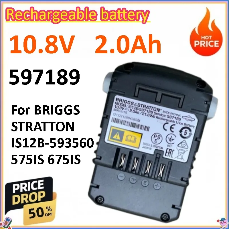 597189 10.8V 2Ah for BRIGGS STRATTON IS12B-593560 575IS 675IS Electric Diesel Engine Battery