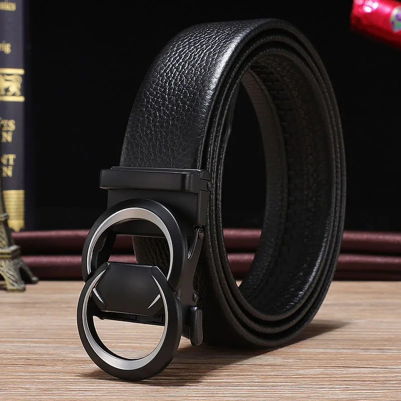 Herren gürtel Mode Legierung automatische Schnalle Gürtel Business lässig Echt leder Herren gürtel Luxus hochwertige Taille Band 3,5 cm – Detail 8