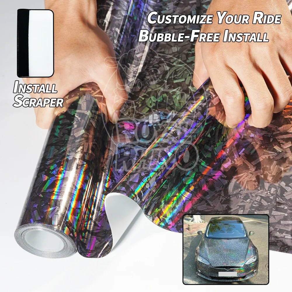 

Премиальная глянцевая виниловая пленка из кованого карбона для автомобилей и мотоциклов, для внутренней и внешней отделки, самоклеящаяся, без пузырьков, для самостоятельной установки