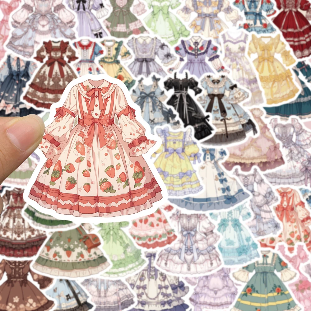 10/30/50pcs Cute Cartoon Anime Lolita Girl Aesthetic Stickers Kawaii Cartoon Decals Laptop Fridge Phone Diary Decoration Sticker