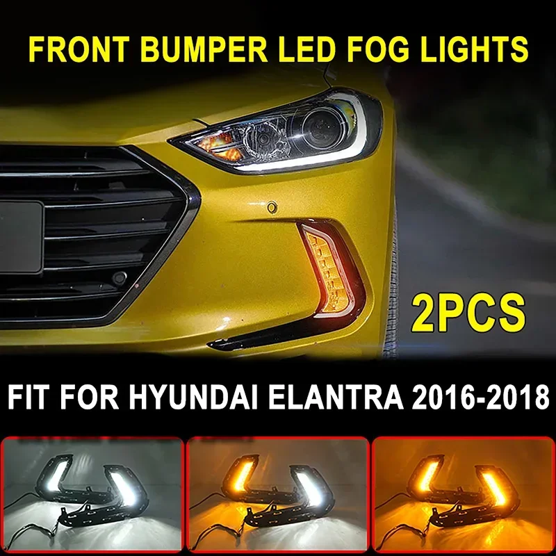 LED Fog Light Front Bumper LED Daytime Running Light Fit For Hyundai Elantra 2016 2017 2018 LED Turn Signal Fog Lamp Assembly