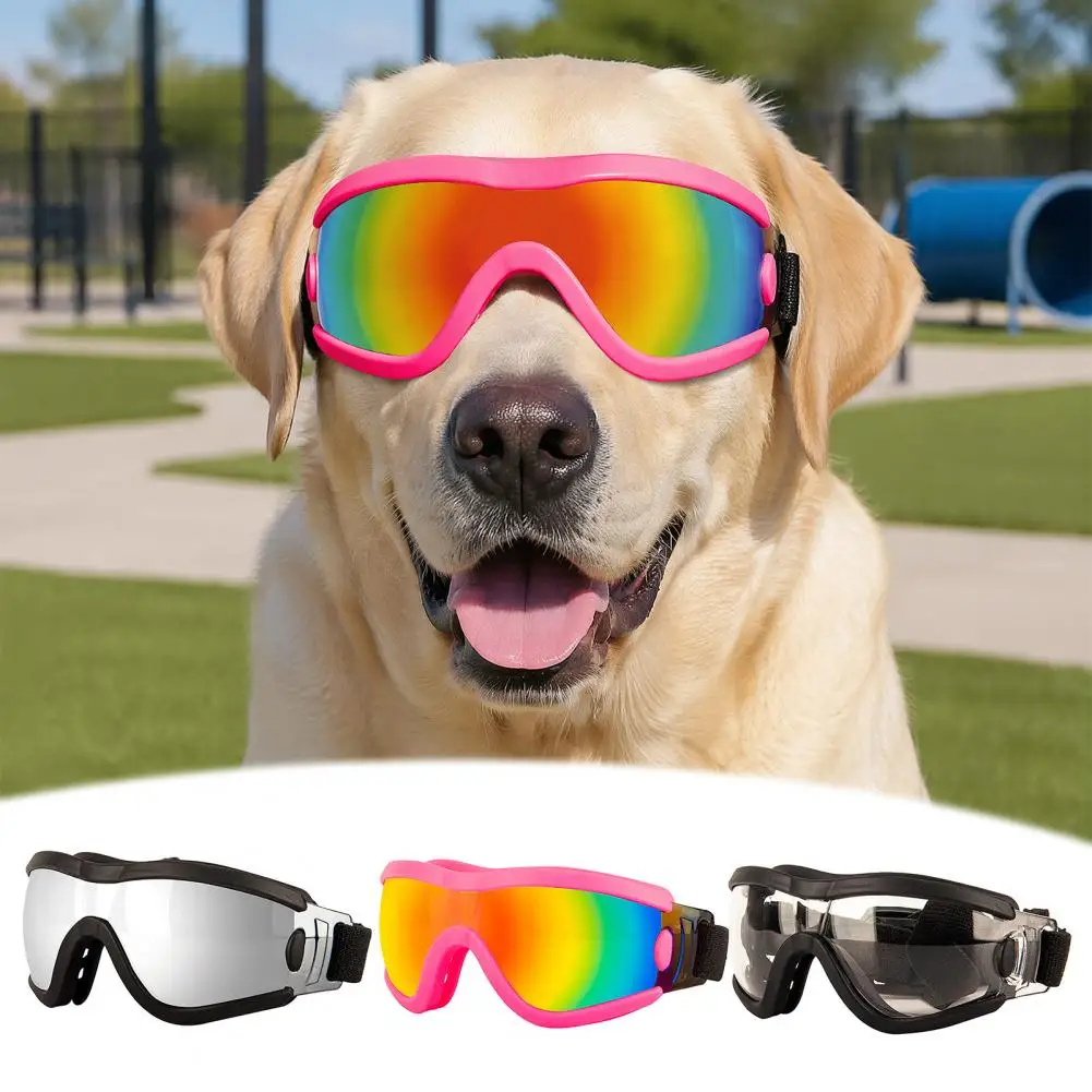 Dog Goggles UV Protection Dog Sunglasses with Adjustable Straps Windproof Pet Eyewear for Small Dogs Outdoor Eye Protection