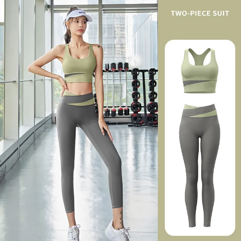 Women Sport Yoga Set Sexy Sports Bra High Waist Sport Leggings Workout Outfits Sportswear Athletic Gym Set