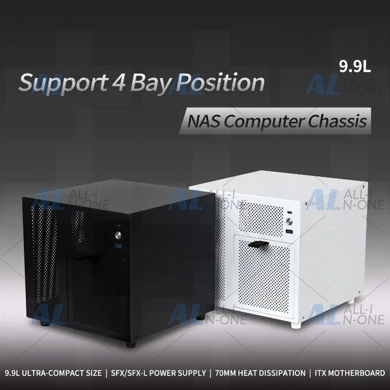 Ursa Minor 4-Bay NAS Chassis with Backplane Support for SFX/SFX-L PSU and ITX Motherboard Flying Bull Black UNRAID Synology