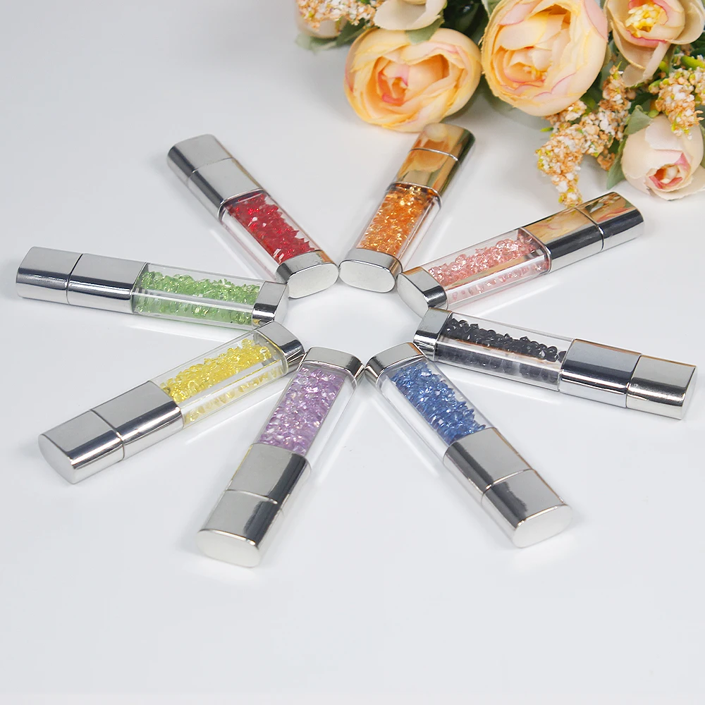 Brand New Crystal USB Flash Drives 128GB USB 2.0 Memory Flash Stick U Disk Pendrive 4GB 16GB 32GB 64GB U disk Creative Gift