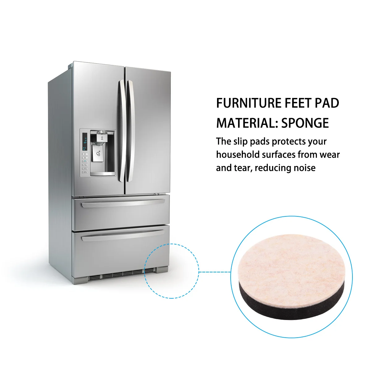 16 шт., ползунки для ножек мебели, сверхмощные губчатые подушечки, защита для пола, стул, стол, бесшумные прочные чехлы для ножек мебели, шум