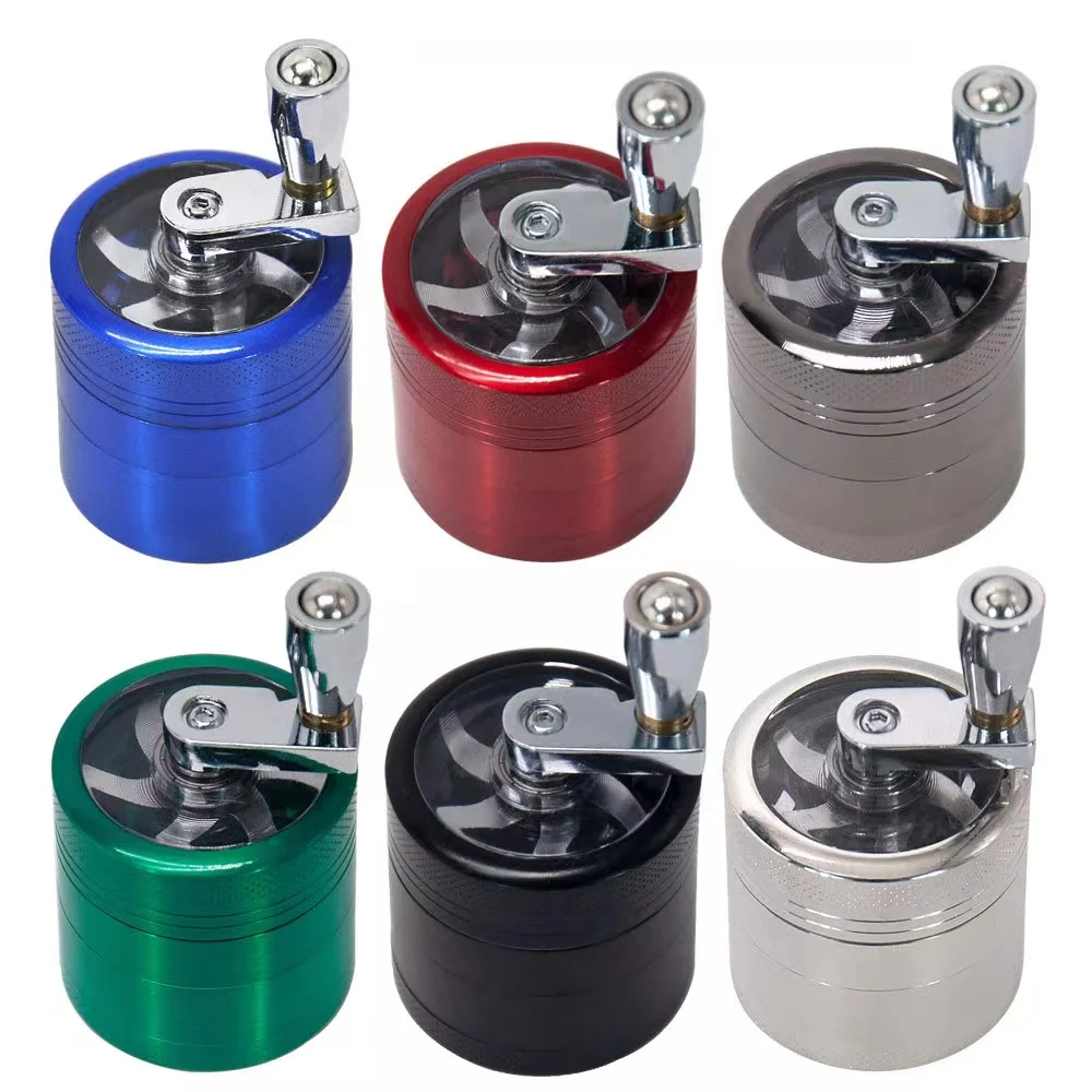 4-Layer Zinc Alloy  40mm Herbal Crusher Tobacco Grinder Smoke Manual Kitchen Herb Metal Layer Grinders Spice Mill  Accessories