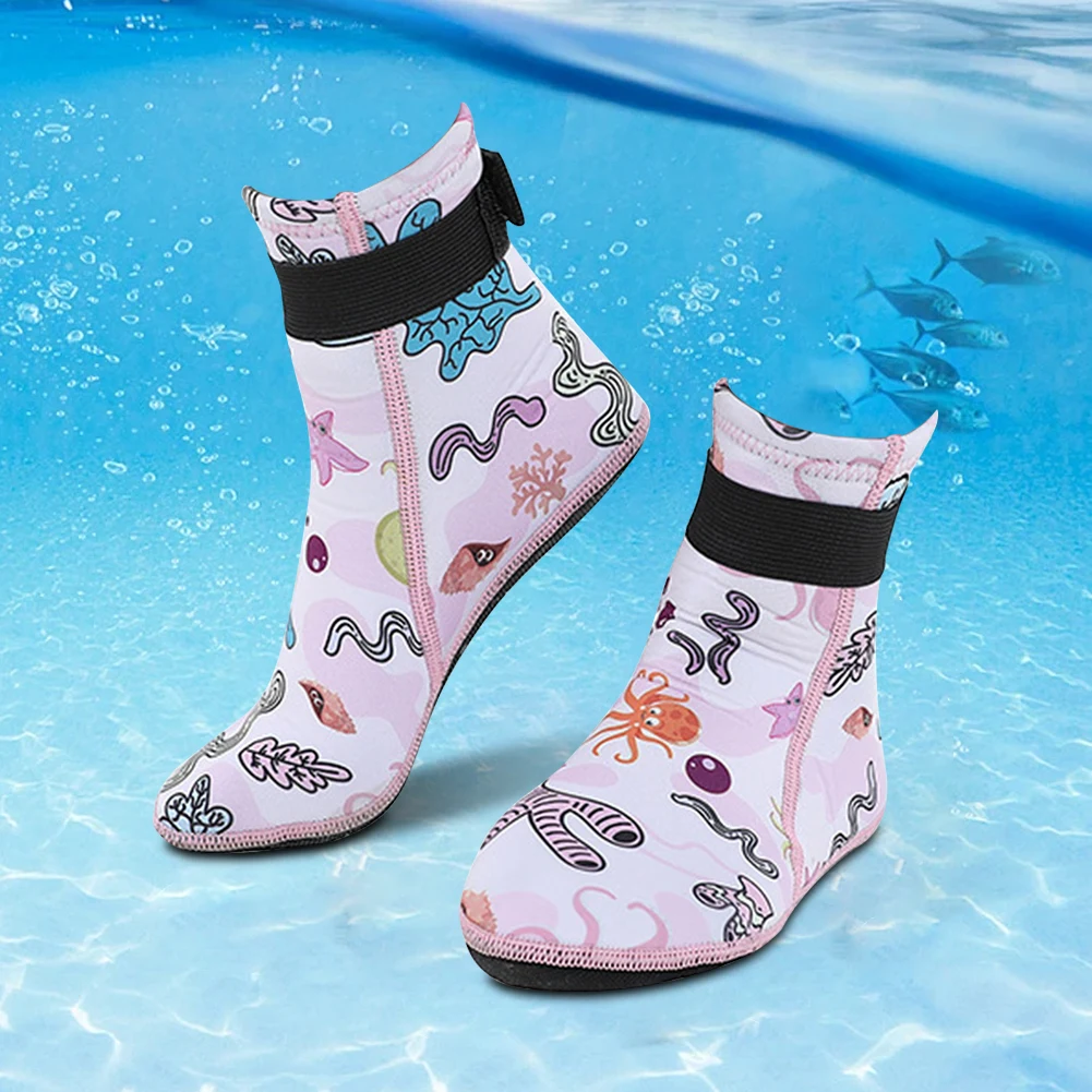 Crianças neoprene meias de água meias de areia antiderrapante meias de praia ajustáveis crianças meias de mergulho manter quente para mergulho surf