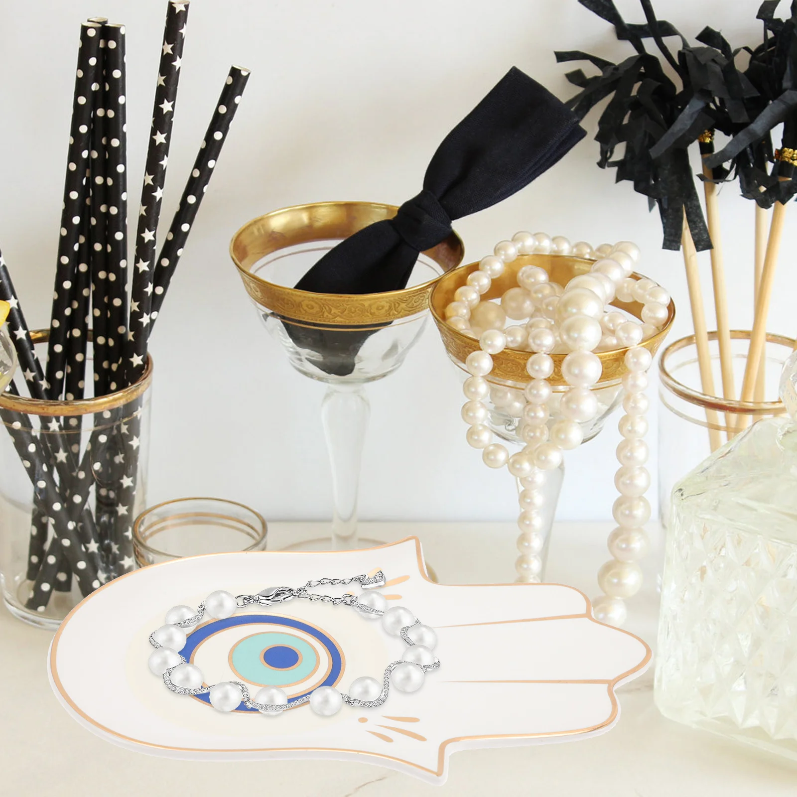 

Buddhas Hand Shape Jewelry Storage Tray Ceramic Organizer Desktop Display Decor Jewelry Plate Holder Earrings Ring Tray