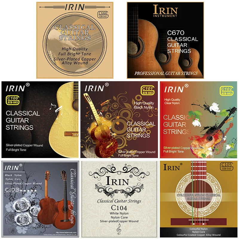 

IRIN Classical Guitar Strings 6 Pcs/Set Colorful Nylon String Classic Guitar Strings Musical Instrument Guitar Parts Accessories