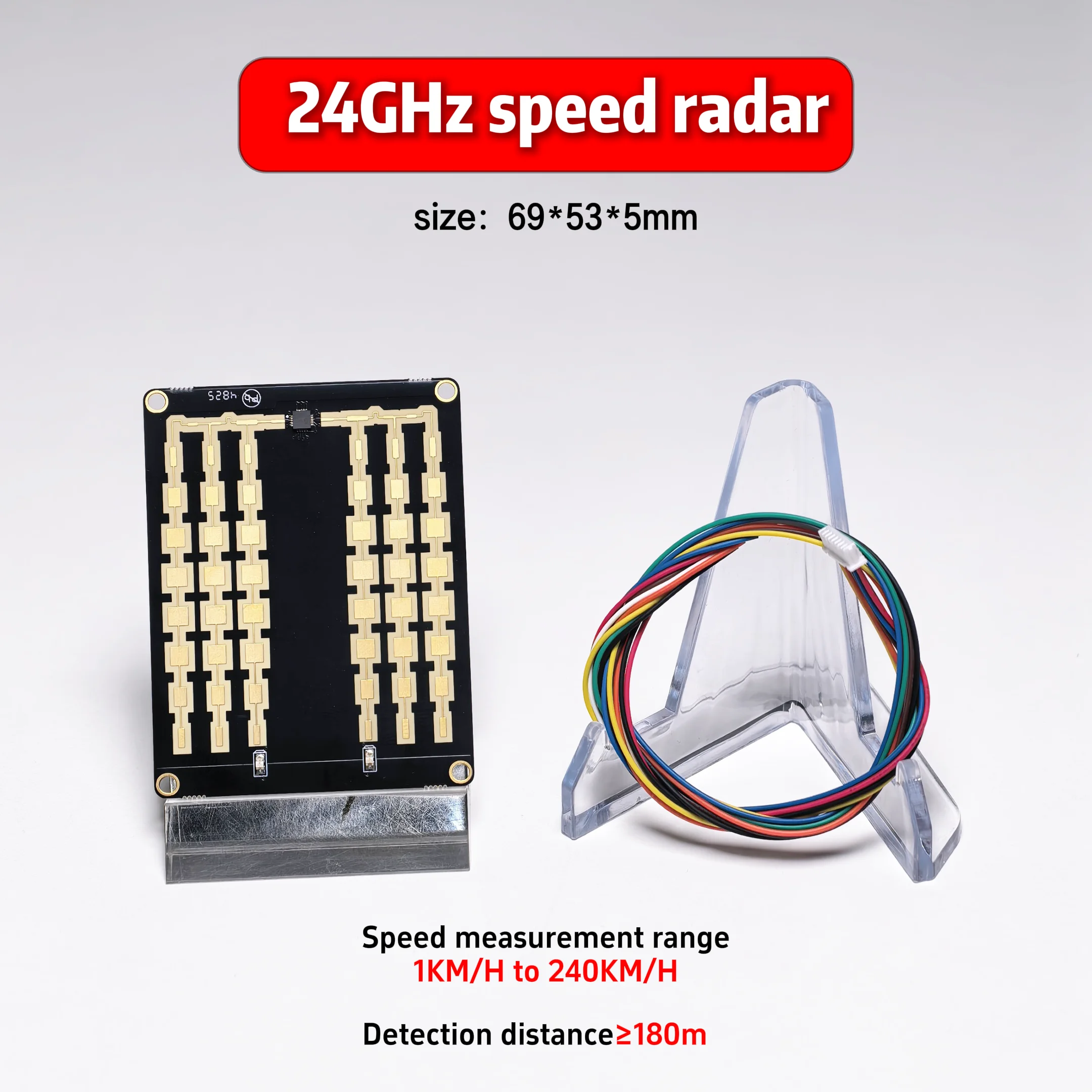 24GHz Radar Speed Sensor Module With RS485/TTL, 1-240km/h Vehicle Speed Radar & 180m Automotive Radar Detector