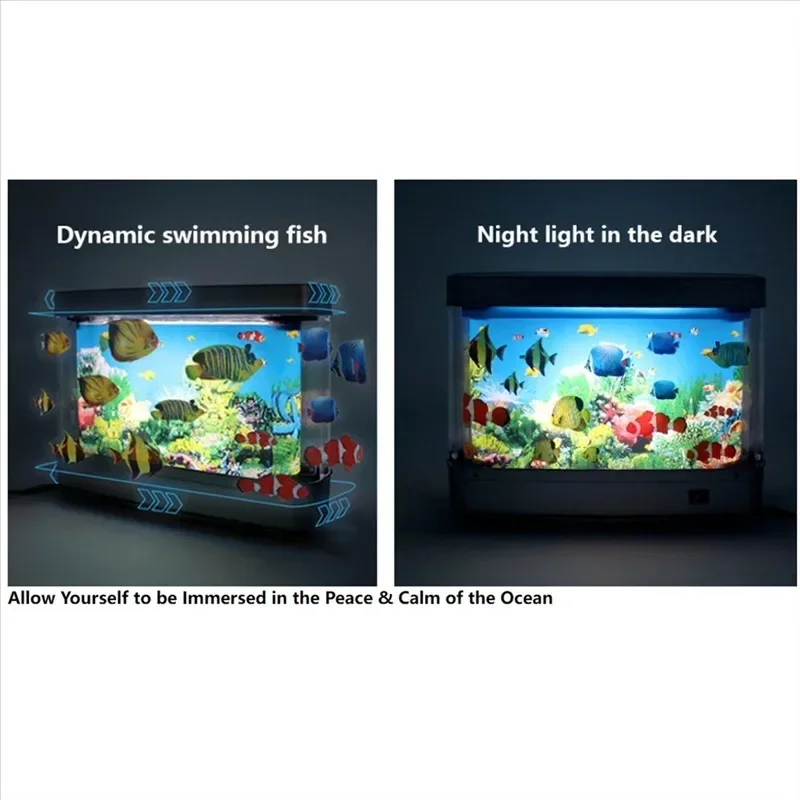 Artificial Tropical Fish Tank Lamps in Motion Night Light Aquarium Decor Virtual Ocean for Children Halloween Christmas Gift Toy