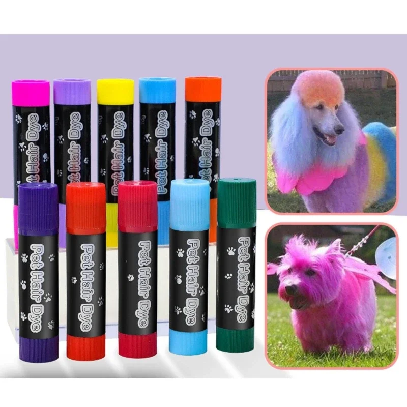 12 Color Pet Hair Coloring Chalk Safe Washable and Easy to Use Grooming Tools Colorful Pet Paint Set Easy to Remove