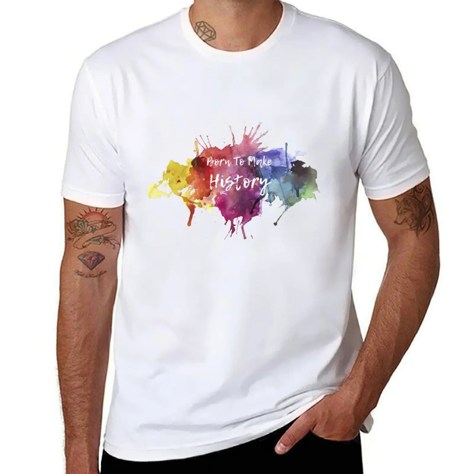 

Born to Make History Watercolour 1 T-Shirt t shirt man cotton black cotton t-shirt plain for man package T-shirt