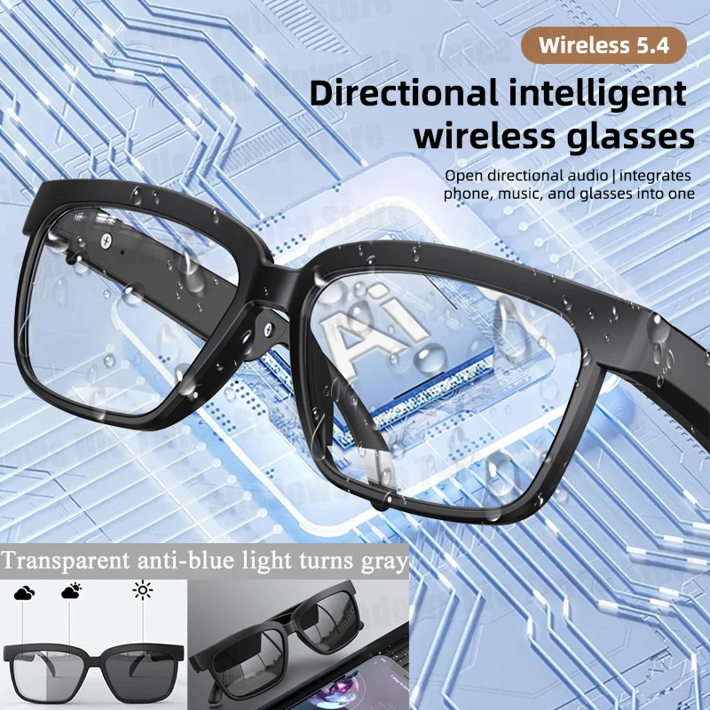 

Умные солнцезащитные очки, беспроводные Bluetooth 5,4 TAC, поляризационные музыкальные очки с защитой от синего света и сменными линзами для спортивных звонков