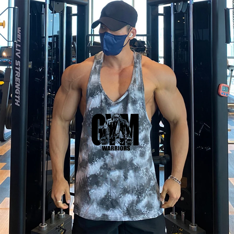 迷彩 Y バックジムワークアウトスポーツタンクトップメンズボディービル筋肉フィットネス Tシャツ夏メッシュ通気性速乾ベスト