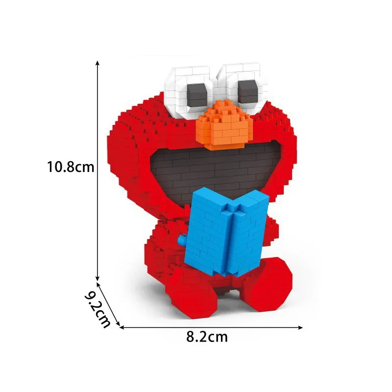 Elmo-子供用ミニビルディングブロック,マイクロダイヤモンドレンガ,大きな鳥の置物,3Dモデル玩具,ギフト,618個