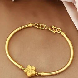 9999 real gold 24 K Escape bracelet opening adjustable bracelet design women simple