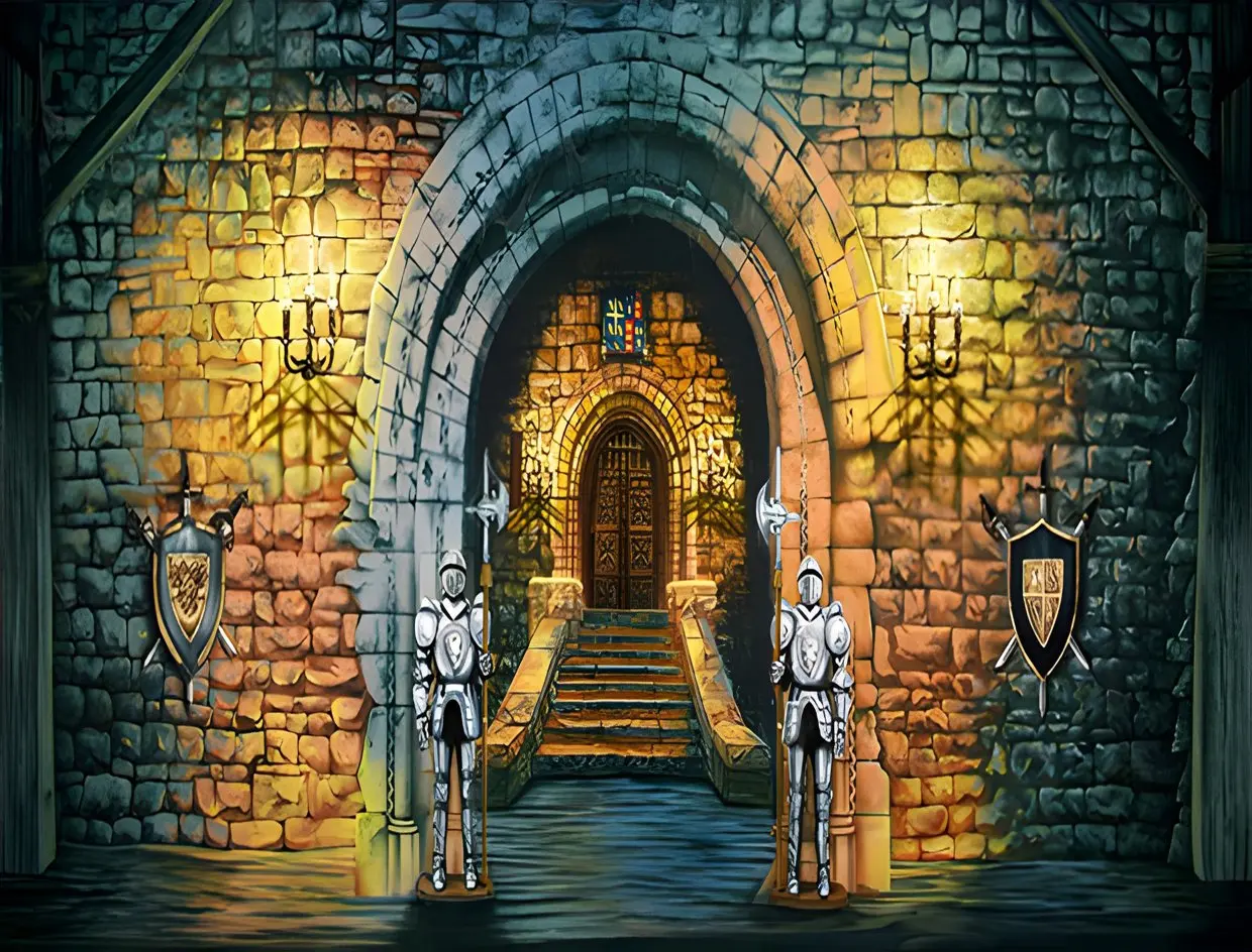 

Halloween Medieval Europe Castle Interior Door backdrops High quality computer print scenic Photography Studio Backgrounds