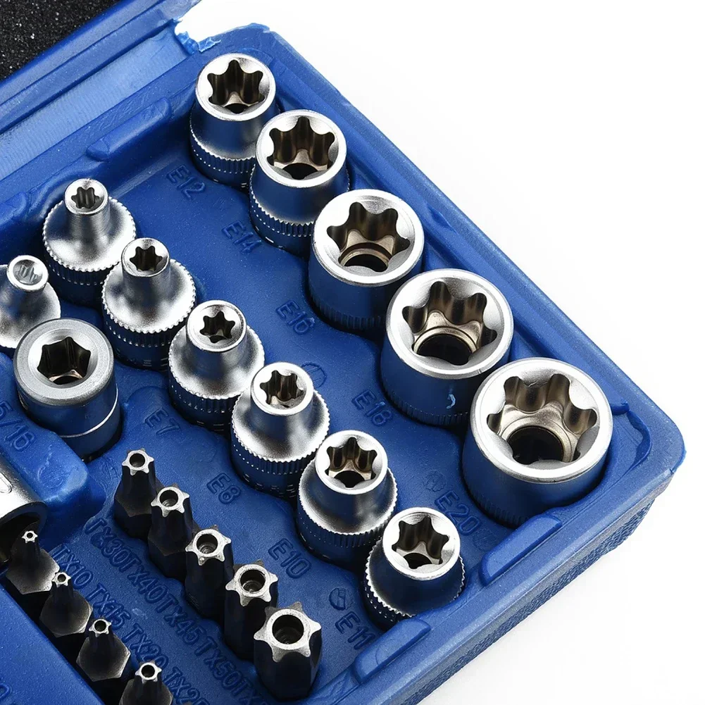 Imagem -06 - Torx Star Parafusos e Bit Grupo Masculino e Feminino E-security Bits Drive Tool Torque Kit de Reparação Mão Ferramenta 16 34 Pcs