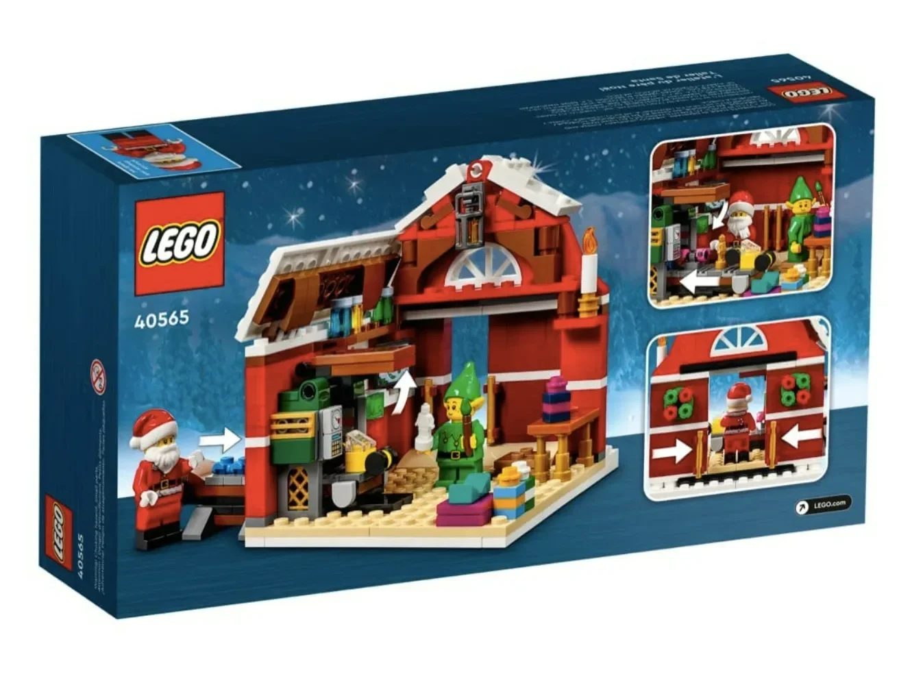 Lego-papai noel edição limitada construção minifigures, edifício brinquedo com um brinquedo móvel, correia transportadora, presente de natal e ano