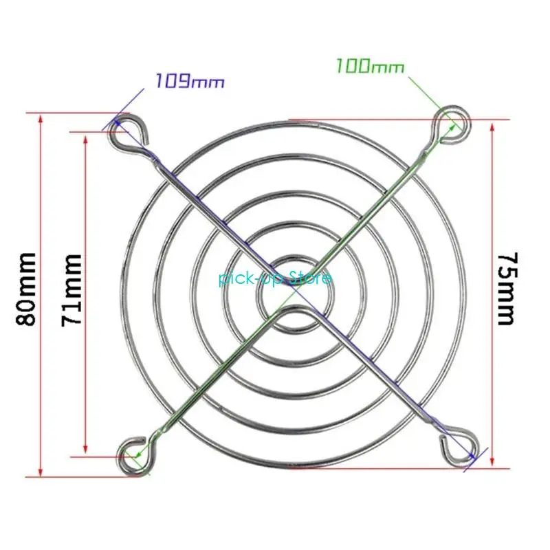 Q5WA Metal 80 -мм ПК -компьютер вентилятор монтаж Гриль для защитной крышки, упаковка 1