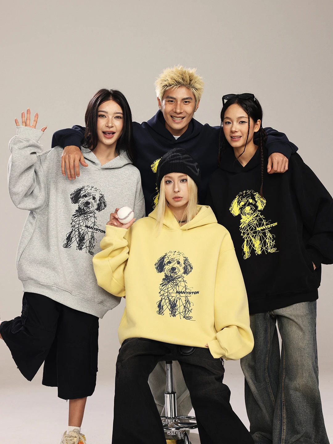 

American Style Hoodie Sweatshirt Men's Loose Casual Spring Autumn High Sensation Couple's Top Printed Long Sleeve Cotton Poly...