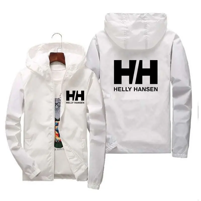 Hh 2024 Heren Waterdichte Breker Jas Met Rits Hoodie Jack Sneldrogende Sport Uitloper Windjack Regenjas Sport Hot Sellin