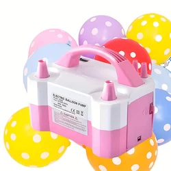1pc - Electric balloon pump, balloon blowing machine, inflation pump, double hole automatic inflation machine, balloon filling m