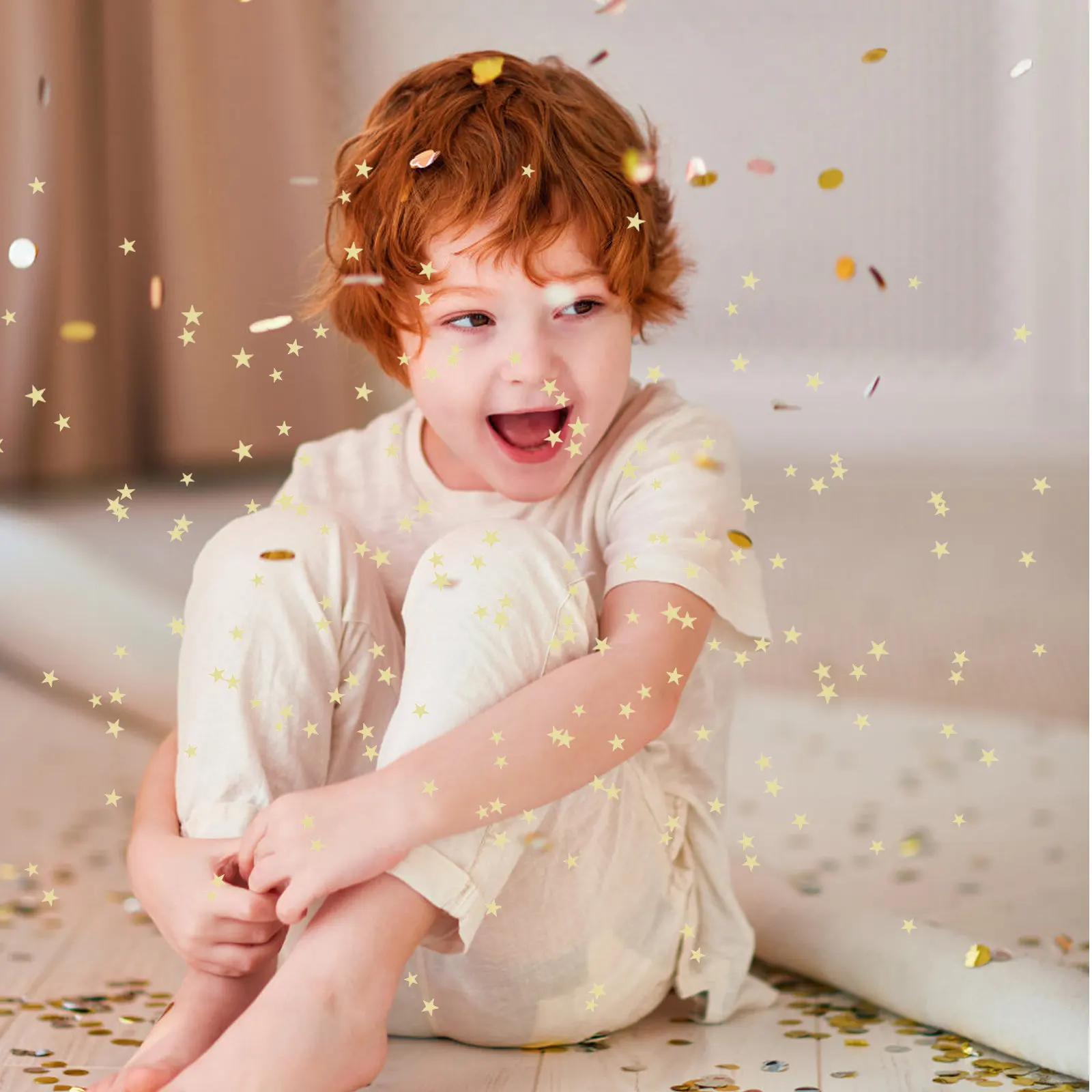 

1 упаковка золотых конфетти-звездочек 2 см (0,78 дюйма) для украшения столов, наполнения воздушных шаров и центральных элементов праздничного стола