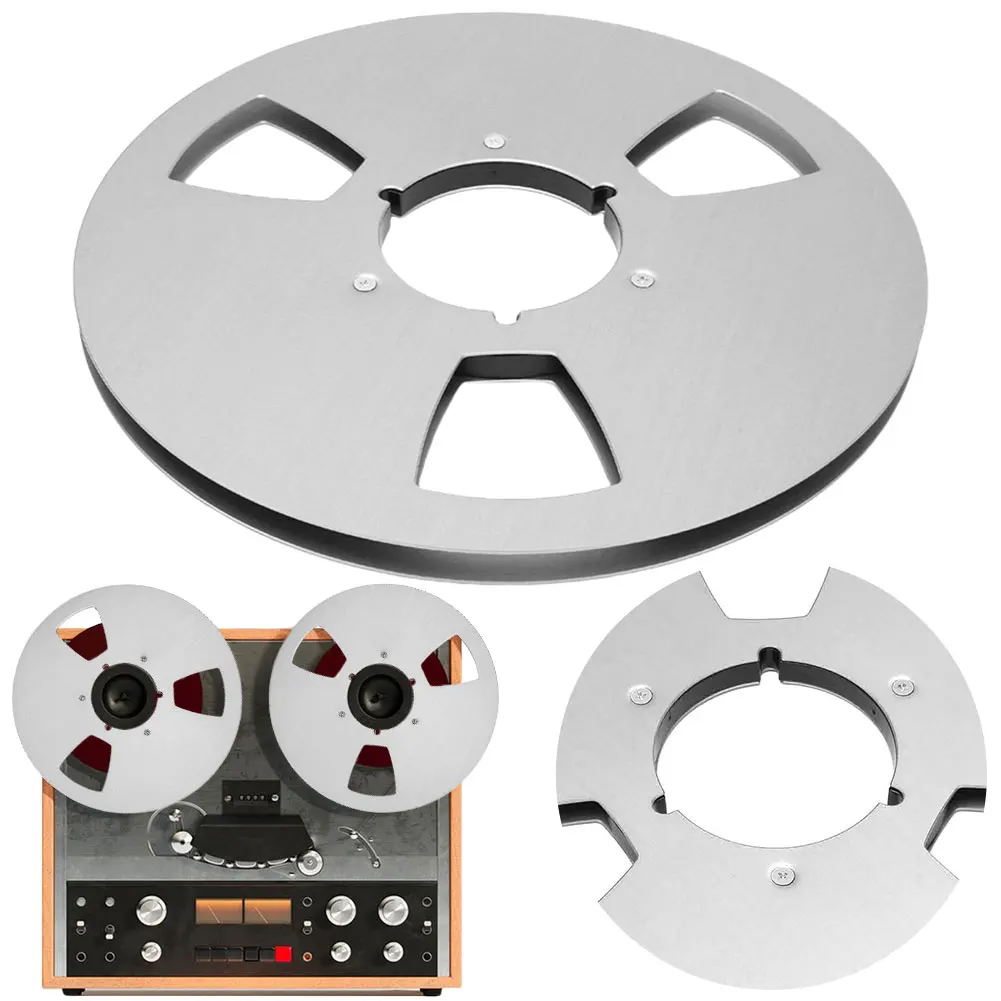 Carrete de cinta en blanco de 1/4 y 10,5 pulgadas, carrete de cinta vacío de aleación de aluminio, carrete de recogida para grabación, pieza de máquina de apertura de repuesto