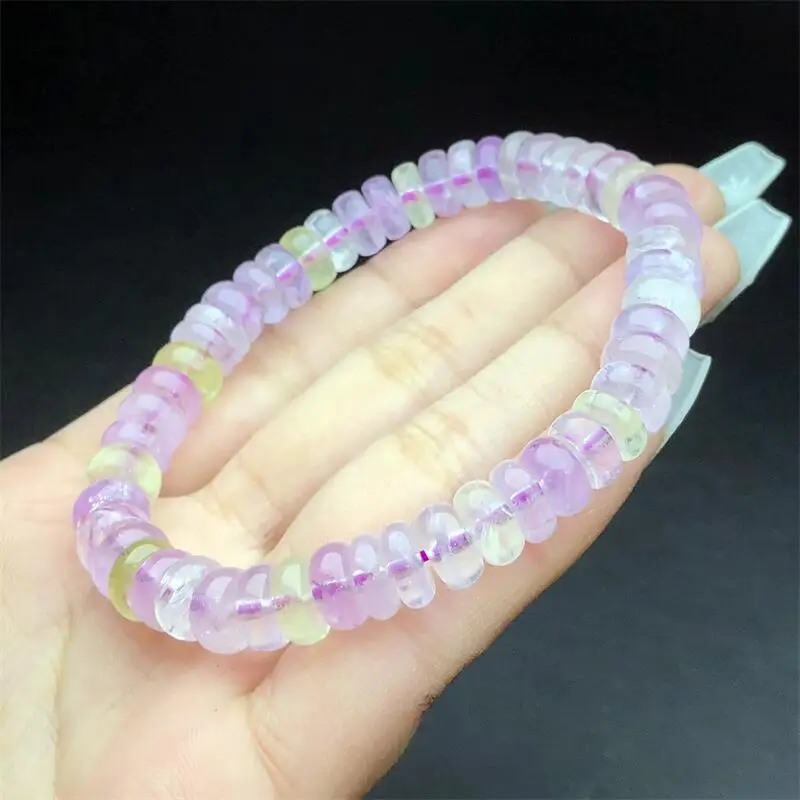 9MM Natural Kunzite Bracelet Fashion Crystal Gemstone Woman Amulet Jewelry Healing Healing Gift 1PCS