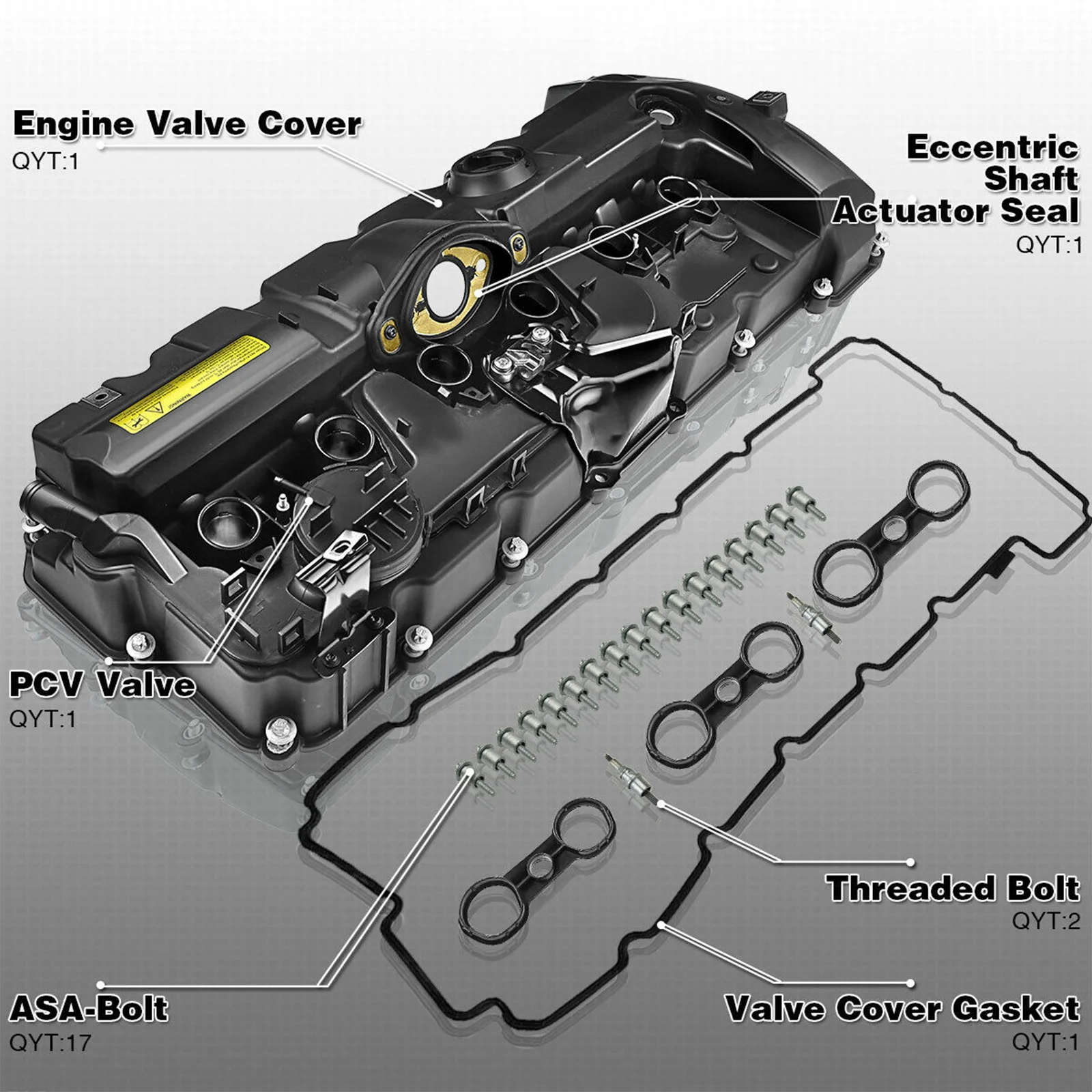 Artudatech Valve Cover w/ Gasket Bolts 11127552281 For BMW E70 E82 E90 X5 128i 328i 528i Car Accessories