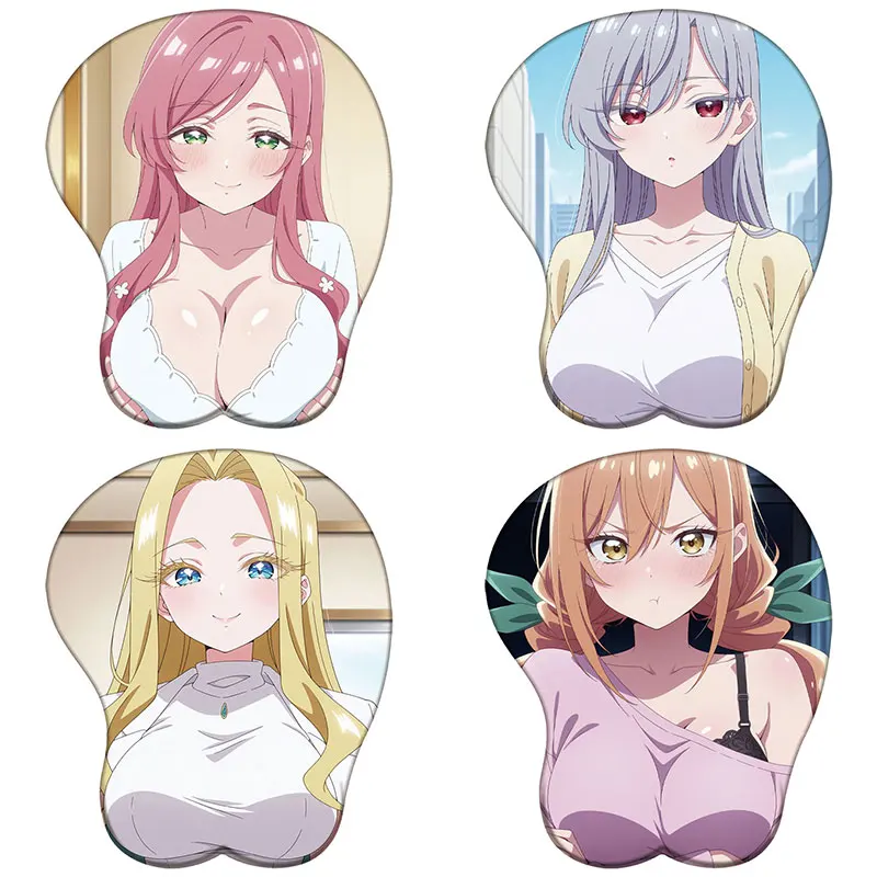 

Силиконовый коврик для мыши The 100 подруг 3D в стиле аниме Nano Hakari Karane, поддержка запястья, коврик для мыши, манга, хентай, сексуальная подставка для запястья, коврик для мыши